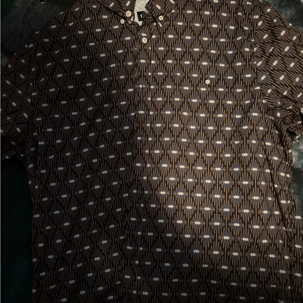 Rank-45 Brown Patterned Shirt
